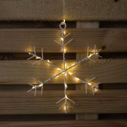 Samuel Alexander 1.2m x 1.2m Light up Snowflake Pin Wire Christmas Curtain Lights with 339 Warm White LEDs in Beige - thumbnail 7