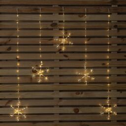 Samuel Alexander 1.2m x 1.2m Light up Snowflake Pin Wire Christmas Curtain Lights with 339 Warm White LEDs in Beige - thumbnail 8