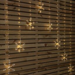 Samuel Alexander 1.2m x 1.2m Light up Snowflake Pin Wire Christmas Curtain Lights with 339 Warm White LEDs in Beige - thumbnail 5