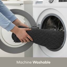 Keplin Non-Slip Microfibre Bath & Toilet Mat, Soft & Comfortable, 40x60cm in Dark Grey - Size: 40 cm x 60 cm - thumbnail 6