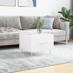 Berkfield Home Decorative Coffee Table White 50x50x40 cm Engineered Wood - Size: 50 x 50 x 40 cm - thumbnail 2