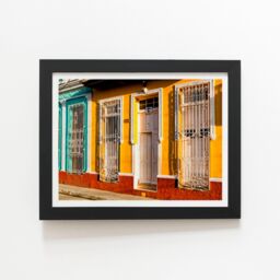 "Warren Reed - Designer View Of Trinidad Street, Cuba Framed Art Print in Black - Size: W24"" x H36""" - thumbnail 1