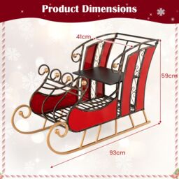 Christmas Santa Sleigh Decoration for Indoor Outdoor With 2-Tier Shelf - thumbnail 4