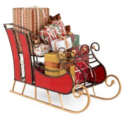 Christmas Santa Sleigh Decoration for Indoor Outdoor With 2-Tier Shelf - thumbnail 1