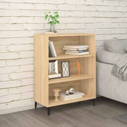 Berkfield Home Sideboard Sonoma Oak 69.5x32.5x90 cm Engineered Wood in Light Tan - thumbnail 2
