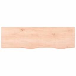 Berkfield Home Wall Shelf 100x30x(2-4) cm Untreated Solid Wood Oak in Light Tan - thumbnail 3