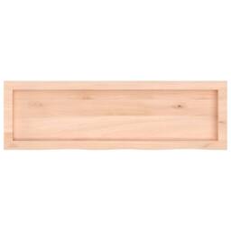 Berkfield Home Wall Shelf 100x30x(2-4) cm Untreated Solid Wood Oak in Light Tan - thumbnail 4