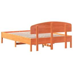 Berkfield Home Beautiful Bed Frame without Mattress Wax Brown 135x190 cm Double - thumbnail 6