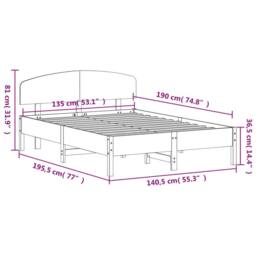 Berkfield Home Beautiful Bed Frame without Mattress Wax Brown 135x190 cm Double - thumbnail 9