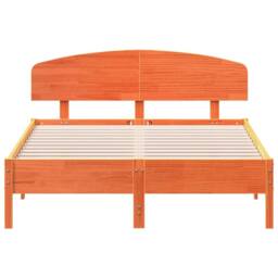 Berkfield Home Beautiful Bed Frame without Mattress Wax Brown 135x190 cm Double - thumbnail 4