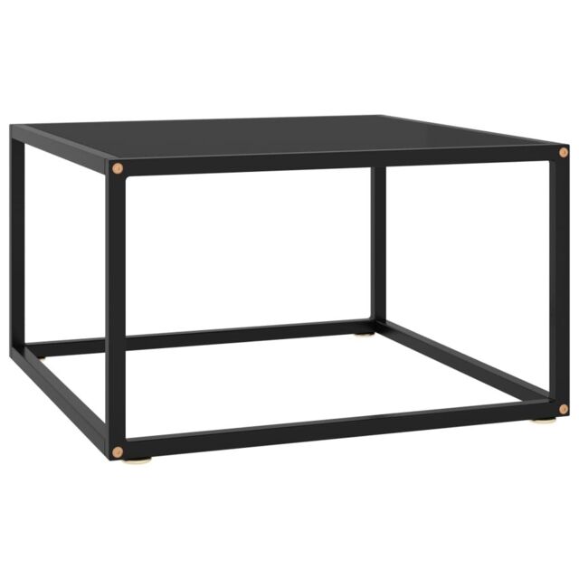 Berkfield Home Coffee Table Black with Black Glass 60x60x35 cm - Size: 60 x 60 x 35 cm - image 1