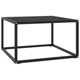 Berkfield Home Coffee Table Black with Black Glass 60x60x35 cm - Size: 60 x 60 x 35 cm - thumbnail 1
