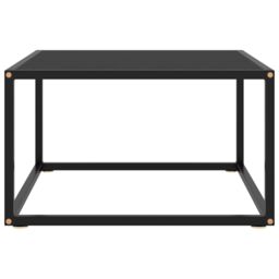 Berkfield Home Coffee Table Black with Black Glass 60x60x35 cm - Size: 60 x 60 x 35 cm - thumbnail 2