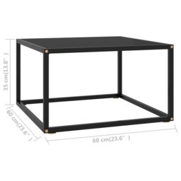 Berkfield Home Coffee Table Black with Black Glass 60x60x35 cm - Size: 60 x 60 x 35 cm - thumbnail 5