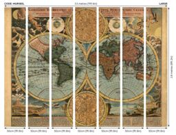 Origin Murals Vintage Map Wall Mural - Size: W350 cm x H280 cm - thumbnail 6