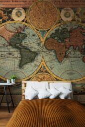 Origin Murals Vintage Map Wall Mural - Size: W350 cm x H280 cm - thumbnail 3