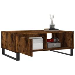 Berkfield Home Coffee Table Smoked Oak 90x60x35 cm Engineered Wood in Brown - Size: 90 x 60 x 35 cm - thumbnail 4