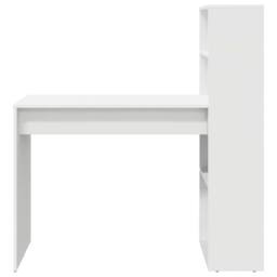 Berkfield Home Elegant Desk with Storage White 113x54x120 cm Engineered Wood - Size: 113 x 54 x 120 cm - thumbnail 5