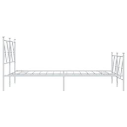 Berkfield Home Metal Bed Frame without Mattress with Footboard White 120x190cm - Size: 120x190 cm - thumbnail 5
