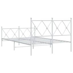 Berkfield Home Metal Bed Frame without Mattress with Footboard White 120x190cm - Size: 120x190 cm - thumbnail 6