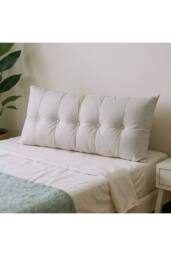 Living and Home Cozy Upholstered Headboard Pillow in Light Grey - Size: Medium - thumbnail 3