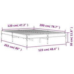 Berkfield Home Bed Frame without Mattress Grey Sonoma 120x200 cm - Size: Small Double - thumbnail 9