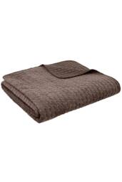 Bianca 'Attica Velvet' Embroidered Bedspread in Chocolate - thumbnail 3