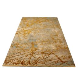 The Rug Shop UK Yellow Modern Abstract Polyester Kilim Easy To Clean Area Rug - Size: 120 cm x 180 cm - thumbnail 4
