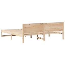 Berkfield Home Bed Frame Natural Wood Solid Pine Wood 180 x 200 cm Durable in Beige - thumbnail 7