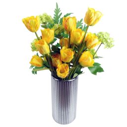 Leaf Pack of 6 x 80cm Artificial Tulip Yellow Stem - Size: 6 x 80 cm - thumbnail 4