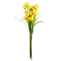 Leaf Pack of 6 x 80cm Artificial Tulip Yellow Stem - Size: 6 x 80 cm - thumbnail 6