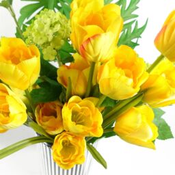 Leaf Pack of 6 x 80cm Artificial Tulip Yellow Stem - Size: 6 x 80 cm - thumbnail 5
