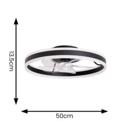 ValueLights Infinity Matte Black Circle Remote Control Integrated LED Ceiling Fan - thumbnail 6