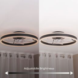ValueLights Infinity Matte Black Circle Remote Control Integrated LED Ceiling Fan - thumbnail 5