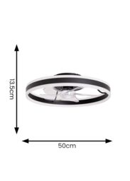 ValueLights Infinity Matte Black Circle Remote Control Integrated LED Ceiling Fan - thumbnail 7