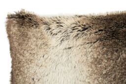 Orsina Rectangular Red Wine Faux Fur Cushion, Soft Feather Filled Decorative Cushion For Sofa & Bedroom in Brown - thumbnail 5