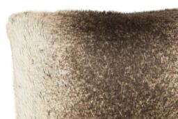 Orsina Rectangular Red Wine Faux Fur Cushion, Soft Feather Filled Decorative Cushion For Sofa & Bedroom in Brown - thumbnail 4