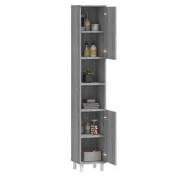 Berkfield Home Bathroom Cabinet Grey Sonoma 30x30x179 cm Engineered Wood - Size: 30 x 30 x 179 cm - thumbnail 5