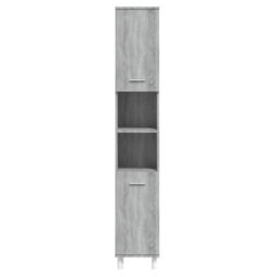 Berkfield Home Bathroom Cabinet Grey Sonoma 30x30x179 cm Engineered Wood - Size: 30 x 30 x 179 cm - thumbnail 6