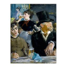 Artery8 Edouard Manet Framed Wall Art Print At the Cafe Paris Nightlife Scene in Blue - Size: A4 - thumbnail 3