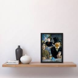 Artery8 Edouard Manet Framed Wall Art Print At the Cafe Paris Nightlife Scene in Blue - Size: A4 - thumbnail 2