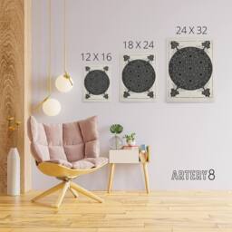 "Artery8 Knob with seven hexagonal stars Durer Canvas Wall Art Print in White - Size: W12"" x H16""" - thumbnail 4
