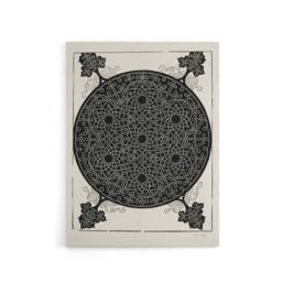 "Artery8 Knob with seven hexagonal stars Durer Canvas Wall Art Print in White - Size: W12"" x H16""" - thumbnail 1