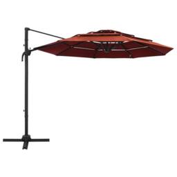 Berkfield Home 4-Tier Parasol with Aluminium Pole Terracotta 3x3 m - thumbnail 1