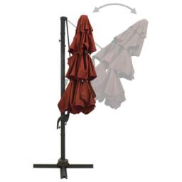 Berkfield Home 4-Tier Parasol with Aluminium Pole Terracotta 3x3 m - thumbnail 5