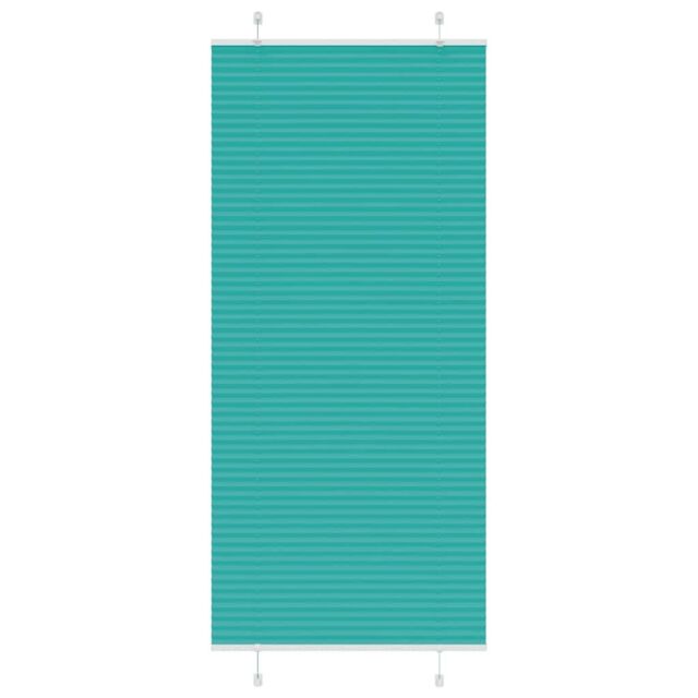 Berkfield Home Pleated Blind Petrol Green 85x200 cm Fabric Width 84.4 cm Polyester - image 1