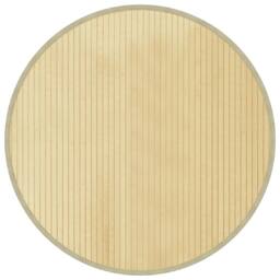 Berkfield Home Rug Round Light Natural80 cm Bamboo in Beige - Size: Medium - thumbnail 2