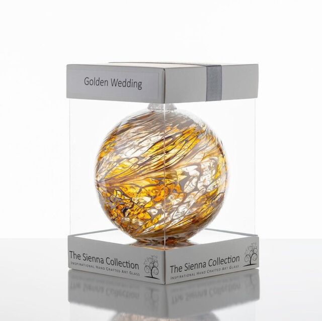 Sienna Glass Golden Wedding Anniversary Gift Friendship Ball in Gold - image 1