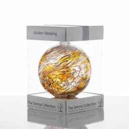 Sienna Glass Golden Wedding Anniversary Gift Friendship Ball in Gold