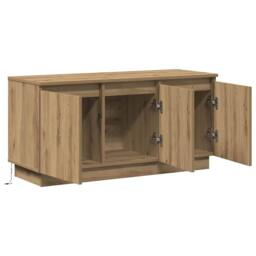 Berkfield Home TV Cabinet Artisan Oak 100x38x49 cm Engineered Wood in Brown - Size: 100 x 38 x 49 cm - thumbnail 6